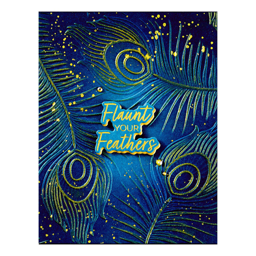 Spellbinders Peacock Paradise Feather Flourish 3D Embossing Folder (E3D-095) Spellbinders Peacock Paradise Feather Flourish 3D Embossing Folder (E3D-095)