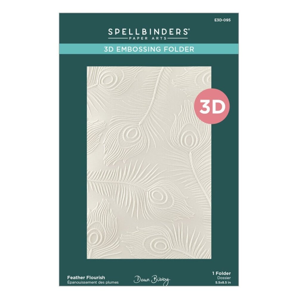 Spellbinders Peacock Paradise Feather Flourish 3D Embossing Folder (E3D-095) Spellbinders Peacock Paradise Feather Flourish 3D Embossing Folder (E3D-095)