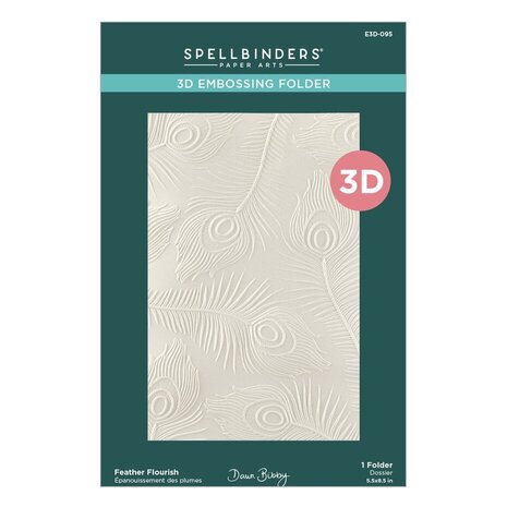 Spellbinders Peacock Paradise Feather Flourish 3D Embossing Folder (E3D-095) Spellbinders Peacock Paradise Feather Flourish 3D Embossing Folder (E3D-095)