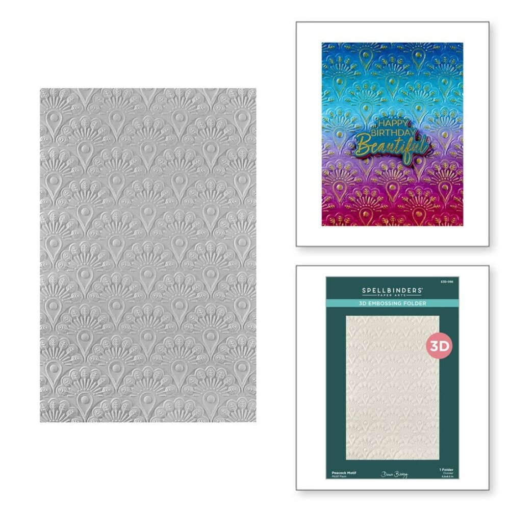 Spellbinders Peacock Paradise Peacock Motif 3D Embossing Folder (E3D-096) Spellbinders Peacock Paradise Peacock Motif 3D Embossing Folder (E3D-096)