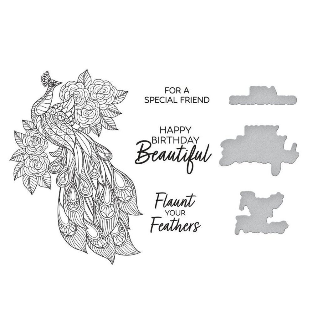 Spellbinders Peacock Paradise Elegant Peacock Press Plate & Die Set (BP-192) Spellbinders Peacock Paradise Elegant Peacock Press Plate & Die Set (BP-192)