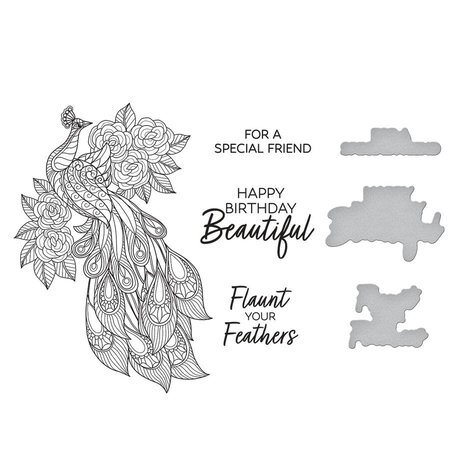 Spellbinders Peacock Paradise Elegant Peacock Press Plate & Die Set (BP-192) Spellbinders Peacock Paradise Elegant Peacock Press Plate & Die Set (BP-192)