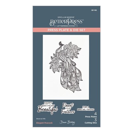 Spellbinders Peacock Paradise Elegant Peacock Press Plate & Die Set (BP-192) Spellbinders Peacock Paradise Elegant Peacock Press Plate & Die Set (BP-192)