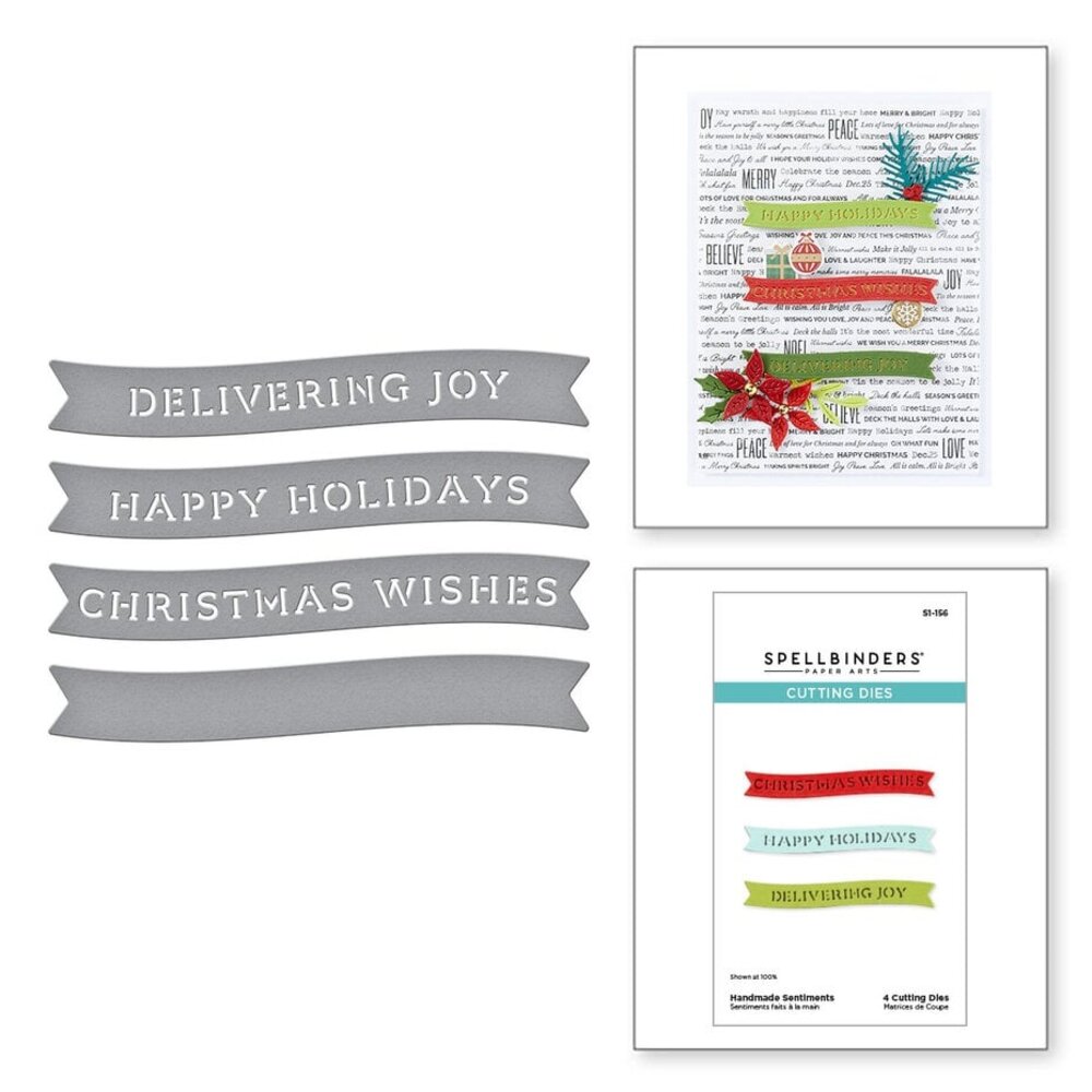 Spellbinders Handmade Holidays Sentiments Dies (S1-156) Spellbinders Handmade Holidays Sentiments Dies (S1-156)