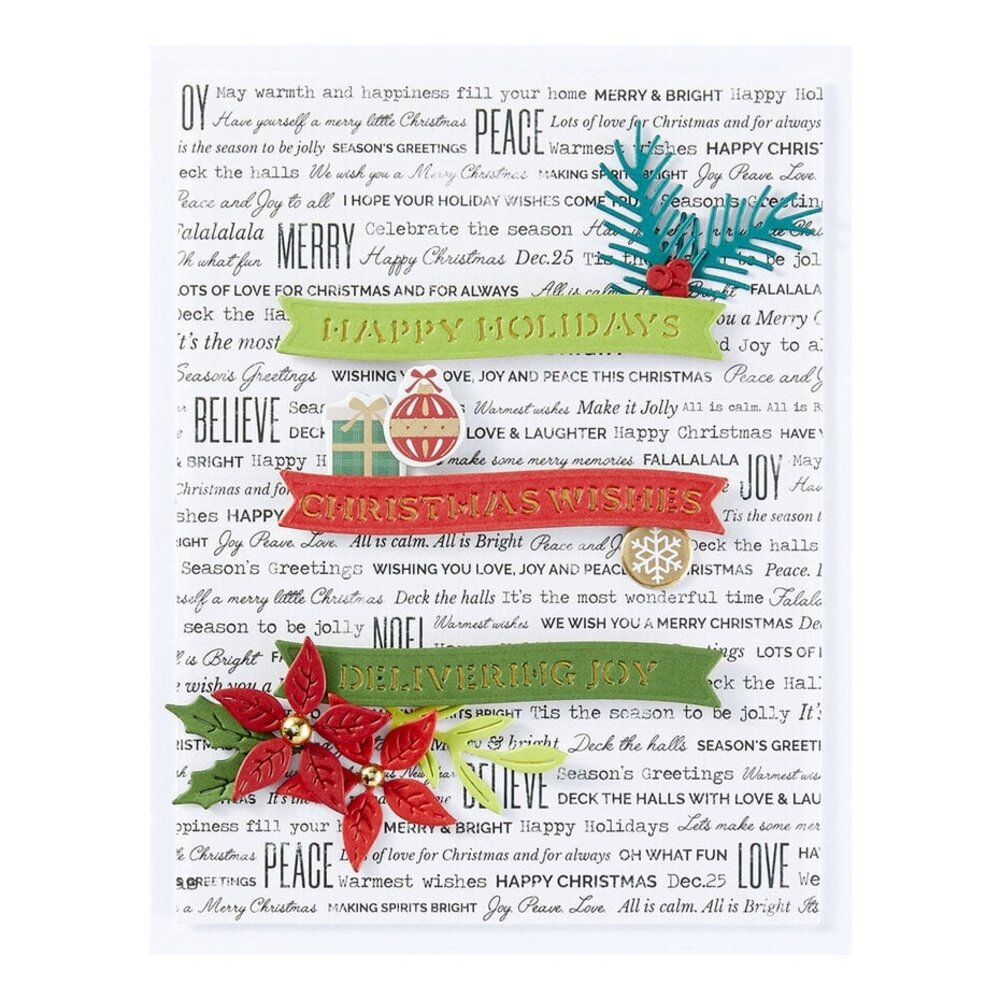 Spellbinders Handmade Holidays Sentiments Dies (S1-156) Spellbinders Handmade Holidays Sentiments Dies (S1-156)