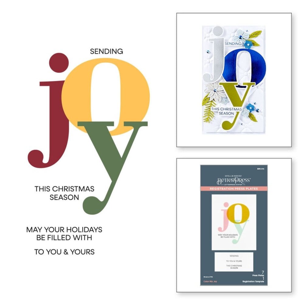 Spellbinders Home for the Holidays Color Mix Joy Registration Press Plates (BPR-014) Spellbinders Home for the Holidays Color Mix Joy Registration Press Plates (BPR-014)