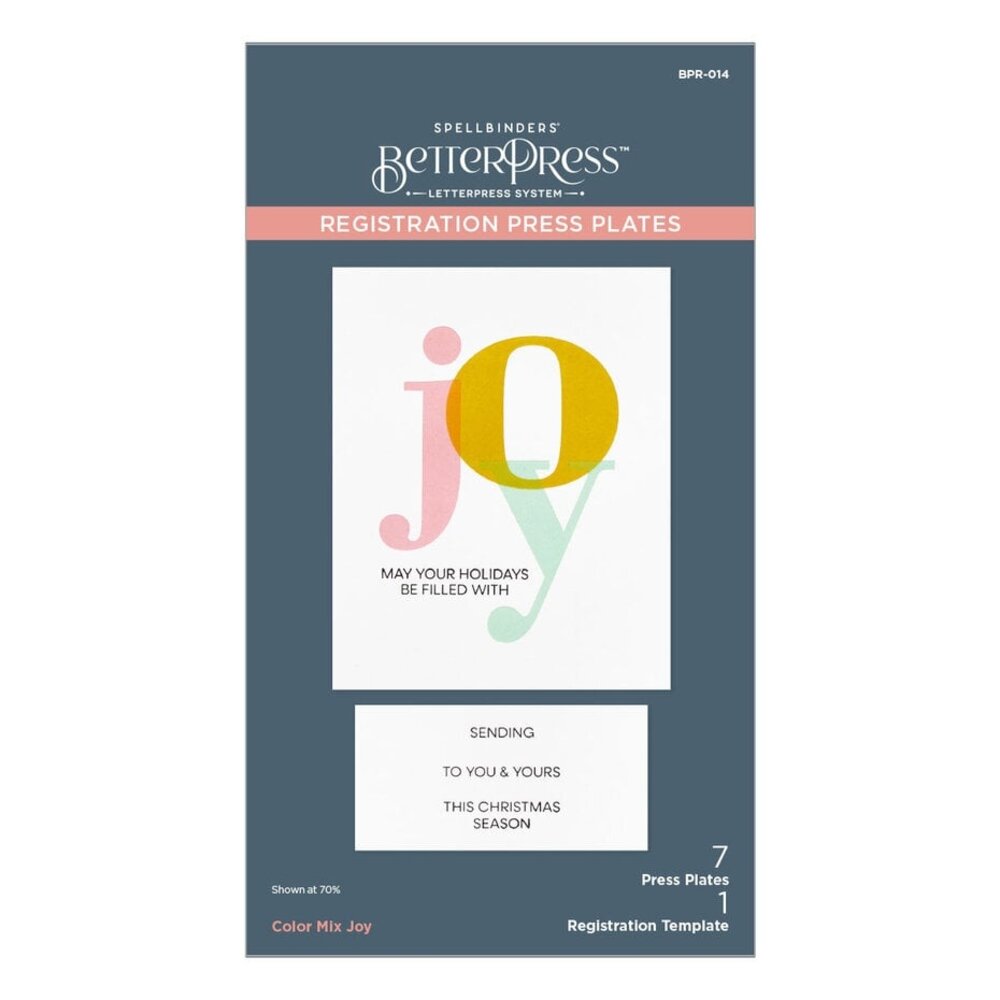 Spellbinders Home for the Holidays Color Mix Joy Registration Press Plates (BPR-014) Spellbinders Home for the Holidays Color Mix Joy Registration Press Plates (BPR-014)