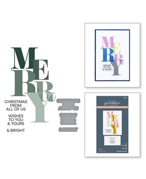 Spellbinders Home for the Holidays Color Mix Merry Registration Press Plates & Die Set (BPR-016)