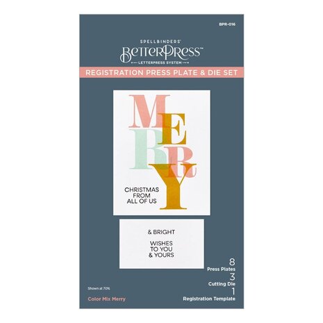 Spellbinders Home for the Holidays Color Mix Merry Registration Press Plates & Die Set (BPR-016)