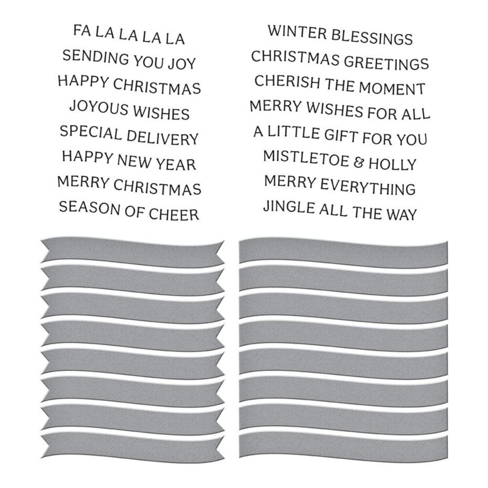 Spellbinders Home for the Holidays Mistletoe Greetings Press Plate & Die Set (BP-199)