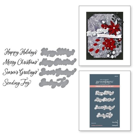 Spellbinders Home for the Holidays Sending Joy Sentiments Press Plate & Die Set (BP-204) Spellbinders Home for the Holidays Sending Joy Sentiments Press Plate & Die Set (BP-204)