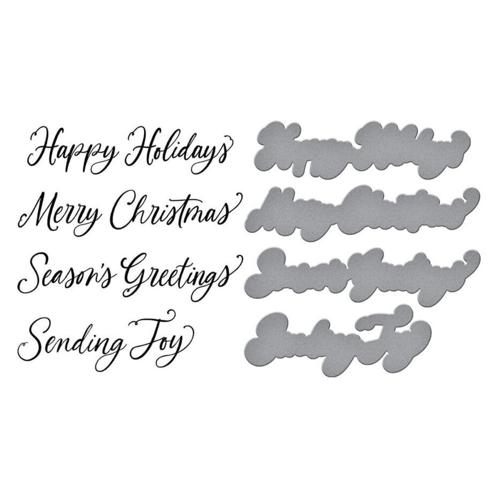 Spellbinders Home for the Holidays Sending Joy Sentiments Press Plate & Die Set (BP-204) Spellbinders Home for the Holidays Sending Joy Sentiments Press Plate & Die Set (BP-204)