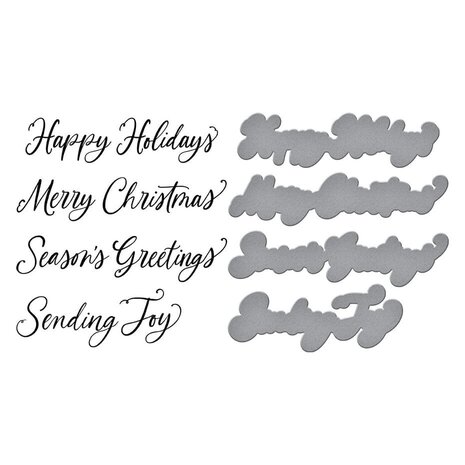 Spellbinders Home for the Holidays Sending Joy Sentiments Press Plate & Die Set (BP-204) Spellbinders Home for the Holidays Sending Joy Sentiments Press Plate & Die Set (BP-204)