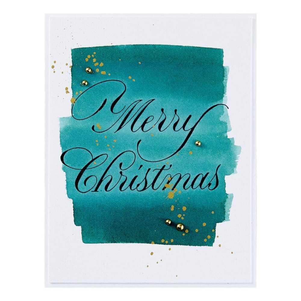 Spellbinders Copperplate Holiday Sentiments Merry Christmas Press Plate (BP-177)