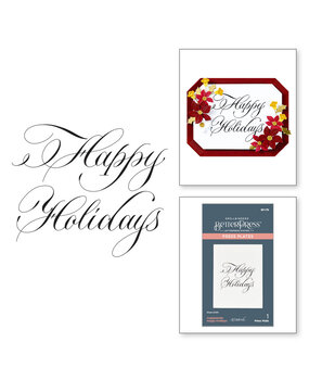 Spellbinders Copperplate Holiday Sentiments Happy Holidays Press Plate (BP-178)