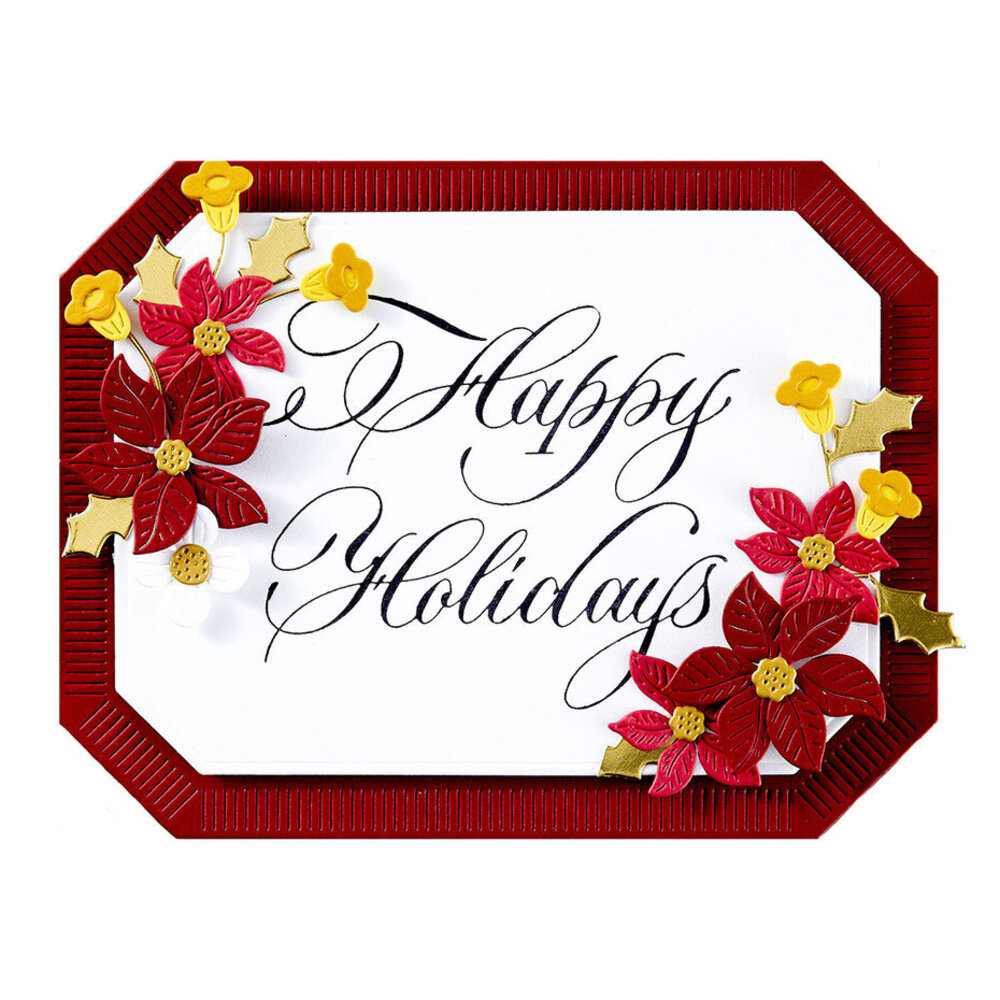 Spellbinders Copperplate Holiday Sentiments Happy Holidays Press Plate (BP-178)