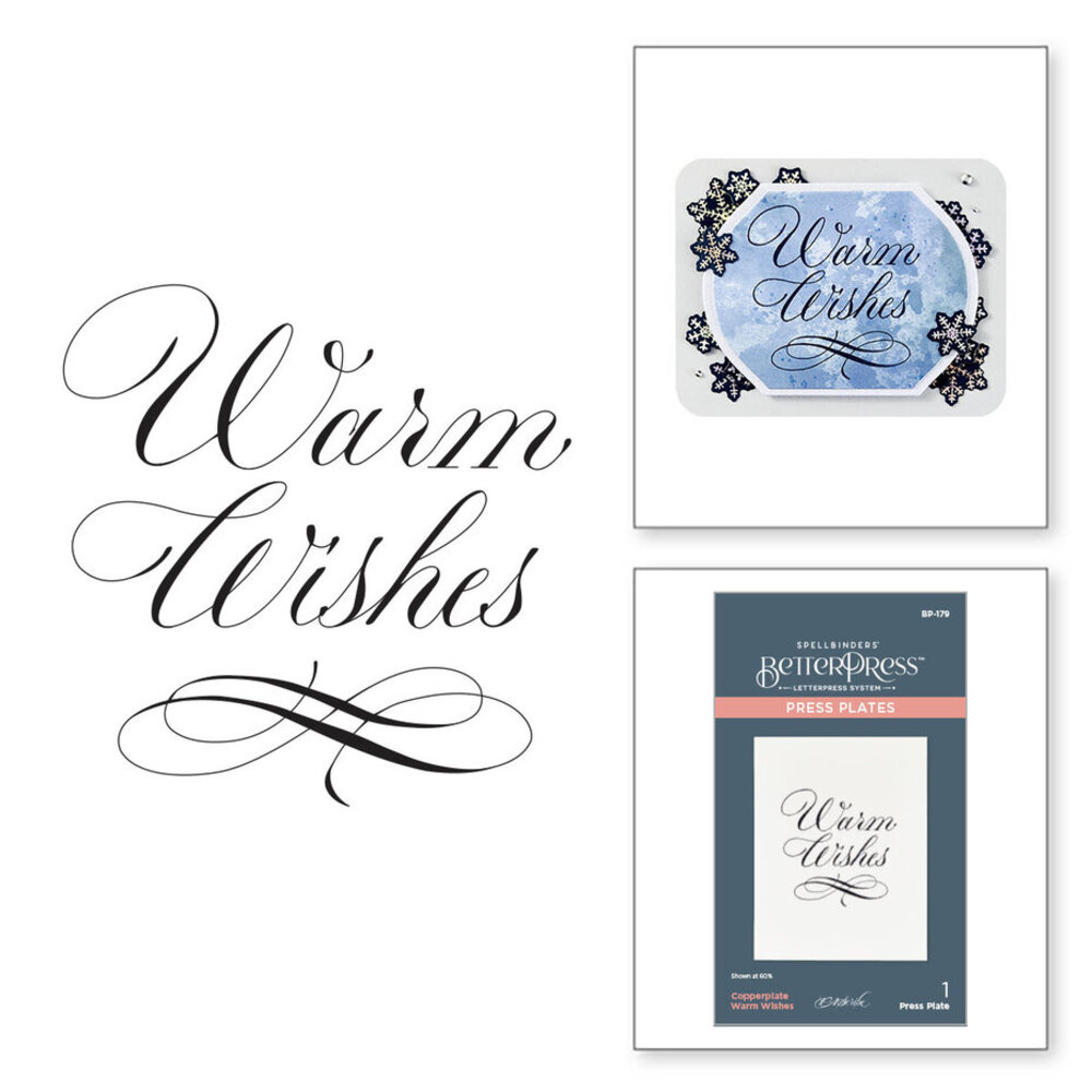 Spellbinders Copperplate Holiday Sentiments Warm Wishes Press Plate (BP-179) Spellbinders Copperplate Holiday Sentiments Warm Wishes Press Plate (BP-179)