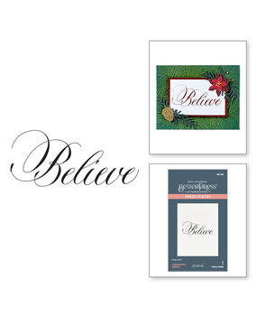 Spellbinders Copperplate Holiday Sentiments Believe Press Plate (BP-183)