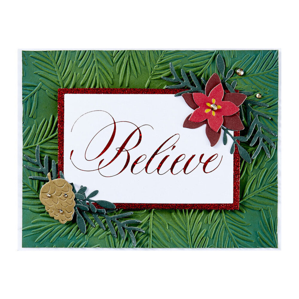 Spellbinders Copperplate Holiday Sentiments Believe Press Plate (BP-183)
