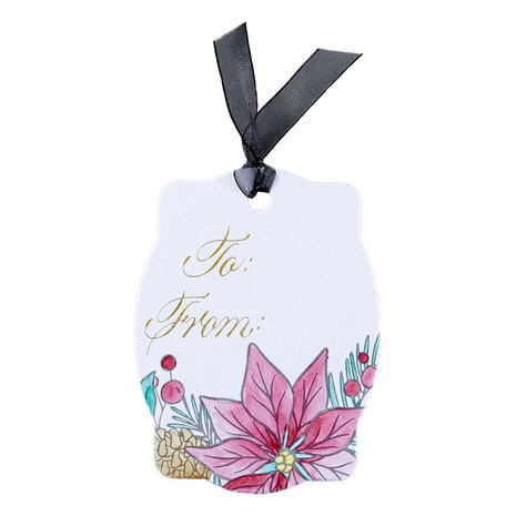 Spellbinders Copperplate Holiday Sentiments Gift Tag Press Plate & Die Set (BP-184)