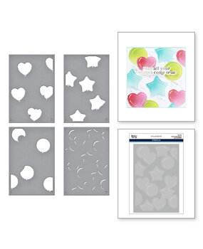 Spellbinders Birthday Bash Layered Party Balloons Stencils (STN-089) Spellbinders Birthday Bash Layered Party Balloons Stencils (STN-089)