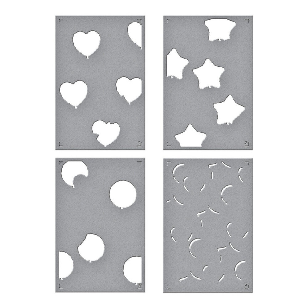 Spellbinders Birthday Bash Layered Party Balloons Stencils (STN-089) Spellbinders Birthday Bash Layered Party Balloons Stencils (STN-089)