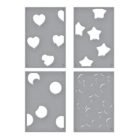 Spellbinders Birthday Bash Layered Party Balloons Stencils (STN-089) Spellbinders Birthday Bash Layered Party Balloons Stencils (STN-089)