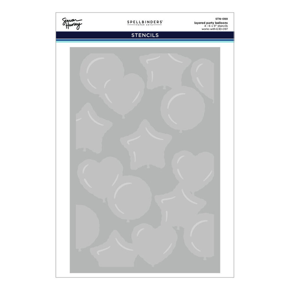 Spellbinders Birthday Bash Layered Party Balloons Stencils (STN-089) Spellbinders Birthday Bash Layered Party Balloons Stencils (STN-089)