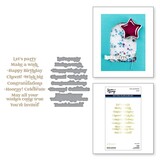 Spellbinders Birthday Bash Birthday Sentiments Glimmer Hot Foil Plate & Die Set (GLP-437)