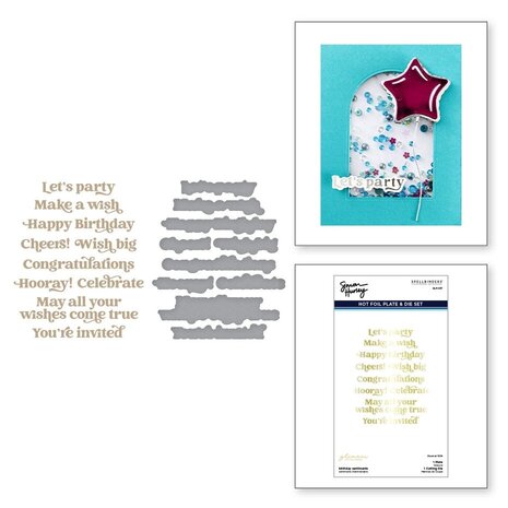 Spellbinders Birthday Bash Birthday Sentiments Glimmer Hot Foil Plate & Die Set (GLP-437) Spellbinders Birthday Bash Birthday Sentiments Glimmer Hot Foil Plate & Die Set (GLP-437)