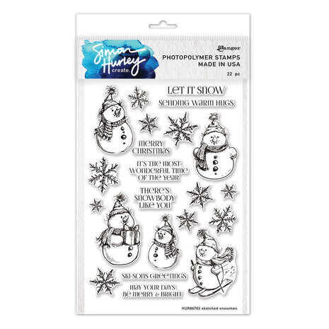 Simon Hurley Create Sketched Snowmen Clear Stamps (HUR86703) Simon Hurley Create Sketched Snowmen Clear Stamps (HUR86703)