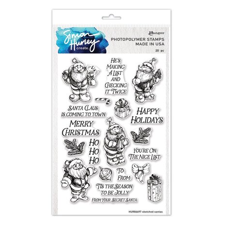 Simon Hurley Create Sketched Santas Clear Stamps (HUR86697) Simon Hurley Create Sketched Santas Clear Stamps (HUR86697)