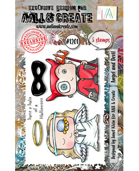 AALL and Create Clear Stamp Set A7 Angel and Devil (AALL-TP-1201) AALL and Create Clear Stamp Set A7 Angel and Devil (AALL-TP-1201)