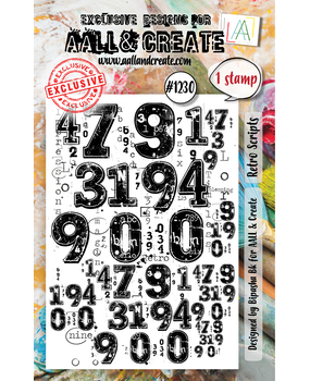 AALL and Create Clear Stamp Set A7 Retro Scripts (AALL-TP-1230)