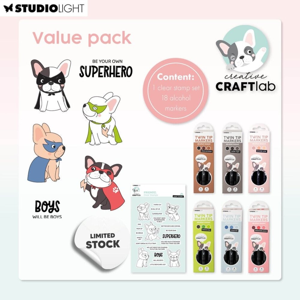 Creative Craftlab Value Pack Clear Stamp Set + Twin Tip Markers (CCL-ES-PACK02) Creative Craftlab Value Pack Clear Stamp Set + Twin Tip Markers (CCL-ES-PACK02)