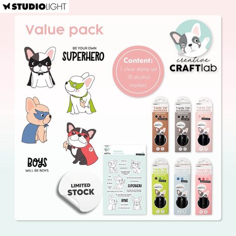Creative Craftlab Value Pack Clear Stamp Set + Twin Tip Markers (CCL-ES-PACK02) Creative Craftlab Value Pack Clear Stamp Set + Twin Tip Markers (CCL-ES-PACK02)