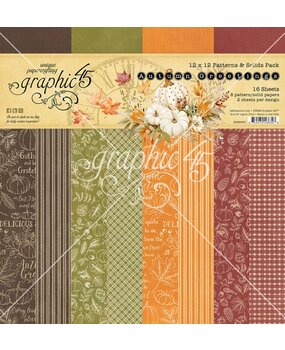 Graphic 45 Autumn Greetings 12x12 Inch Patterns & Solids Paper Pack (4502900) Graphic 45 Autumn Greetings 12x12 Inch Patterns & Solids Paper Pack (4502900)