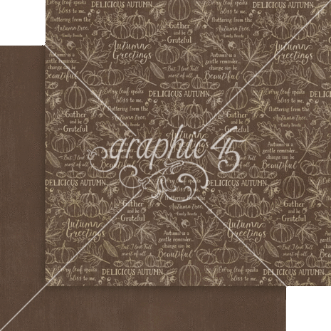 Graphic 45 Autumn Greetings 12x12 Inch Patterns & Solids Paper Pack (4502900)