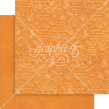 Graphic 45 Autumn Greetings 12x12 Inch Patterns & Solids Paper Pack (4502900)