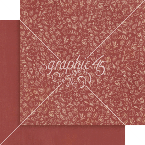 Graphic 45 Autumn Greetings 12x12 Inch Patterns & Solids Paper Pack (4502900)