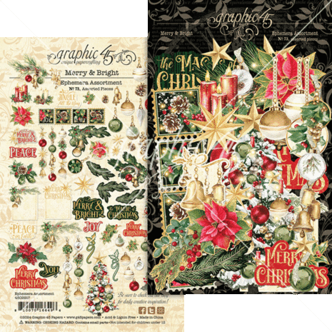 Graphic 45 Merry & Bright Ephemera Assortment (4502917) Graphic 45 Merry & Bright Ephemera Assortment (4502917)