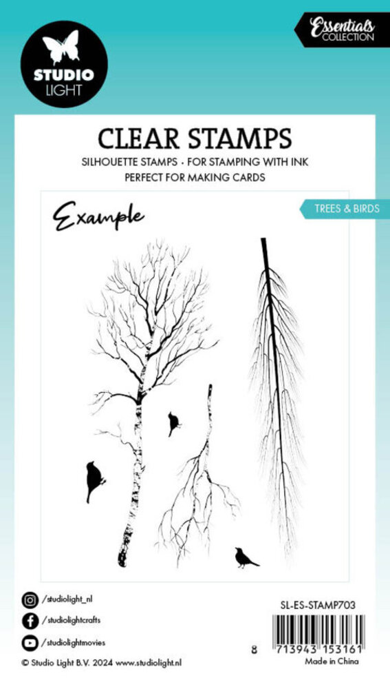 Studio Light Essentials Clear Stamps Trees & Birds Silhouette (SL-ES-STAMP703)