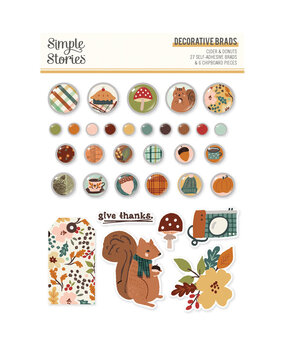 Simple Stories Cider & Donuts Decorative Brads (22926) Simple Stories Cider & Donuts Decorative Brads (22926)