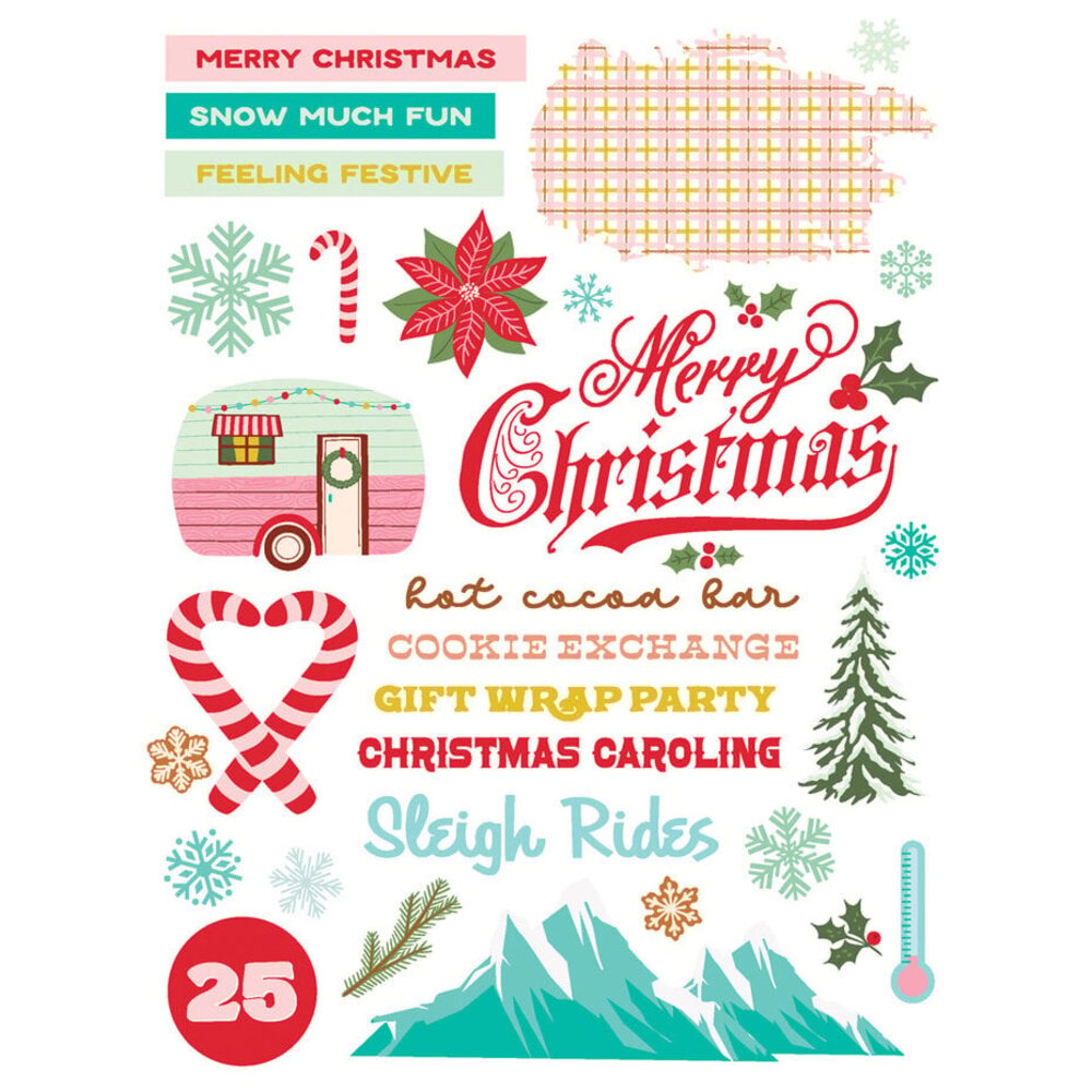 Simple Stories Snow Pine Lodge Rub Ons (23127)