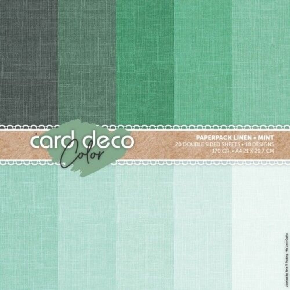 Card Deco Color Paperpack A4 Linen Mint (CDCPPA412001) Card Deco Color Paperpack A4 Linen Mint (CDCPPA412001)