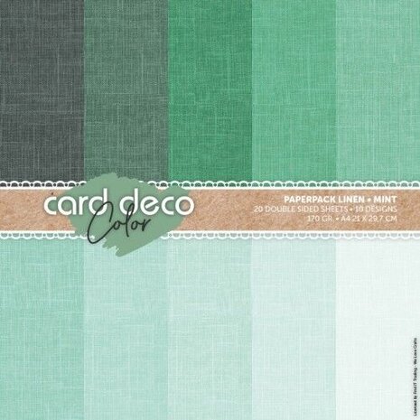 Card Deco Color Paperpack A4 Linen Mint (CDCPPA412001) Card Deco Color Paperpack A4 Linen Mint (CDCPPA412001)