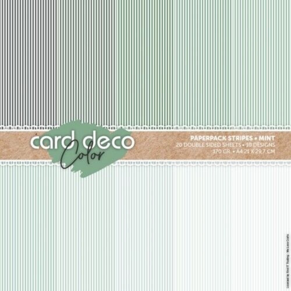 Card Deco Color Paperpack A4 Stripes Mint (CDCPPA413001) Card Deco Color Paperpack A4 Stripes Mint (CDCPPA413001)
