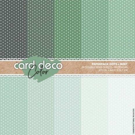 Card Deco Color Paperpack A4 Dots Mint (CDCPPA414001) Card Deco Color Paperpack A4 Dots Mint (CDCPPA414001)