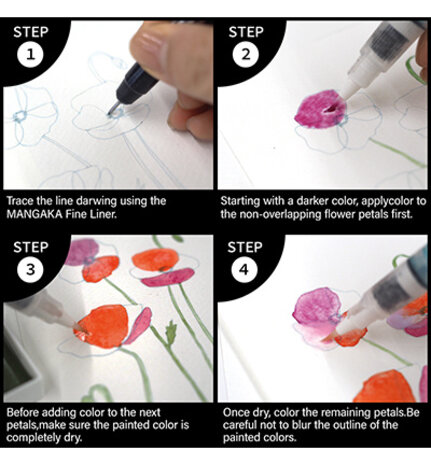 ZIG Exploring Watercolor How to Paint Flowers Kit 1 Glazing (EW-1) ZIG Exploring Watercolor How to Paint Flowers Kit 1 Glazing (EW-1)