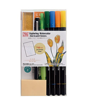 ZIG Exploring Watercolor How to Paint Flowers Kit 3 Wet on Wet (EW-3) ZIG Exploring Watercolor How to Paint Flowers Kit 3 Wet on Wet (EW-3)